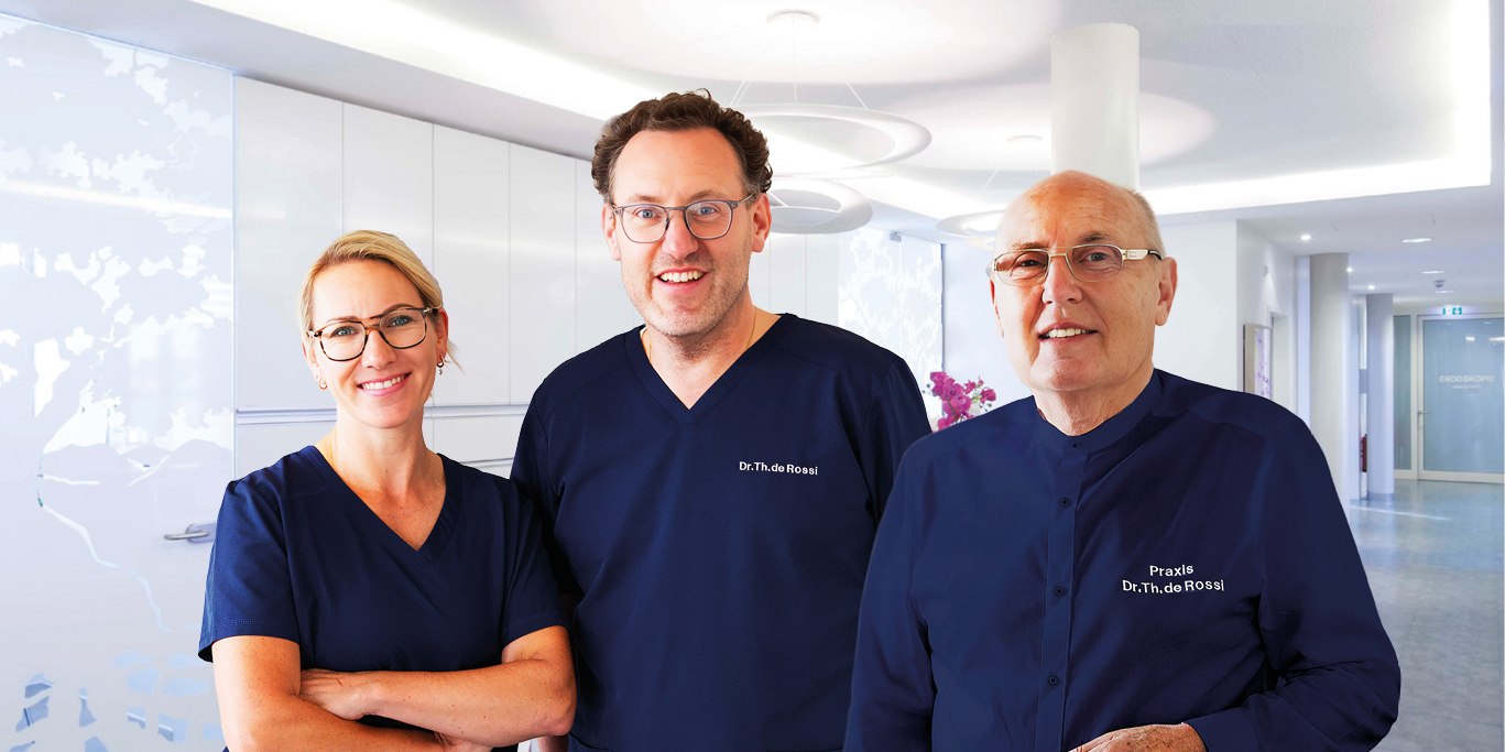 Dr. med. Susanne de Rossi, Dr. med. Thomas de Rossi und Dr. med. Axel de Rossi in der Praxis medGAIN